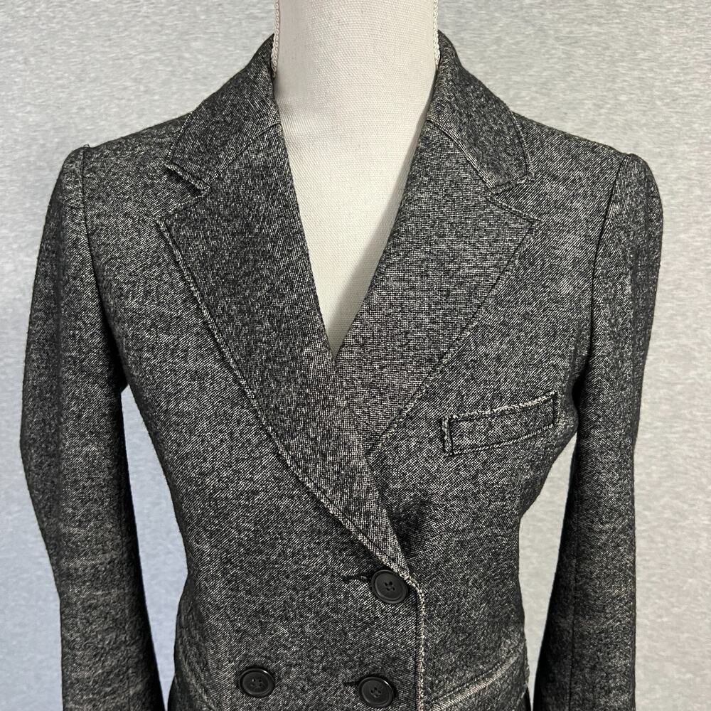 J Crew Jacket Womens 2 Marled Thandie Double Breasted Academia Blazer Tailor Y2K - Picture 4 of 16